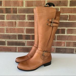 Naturalizer Jessie Brown Leather Knee High Boots 9w wide